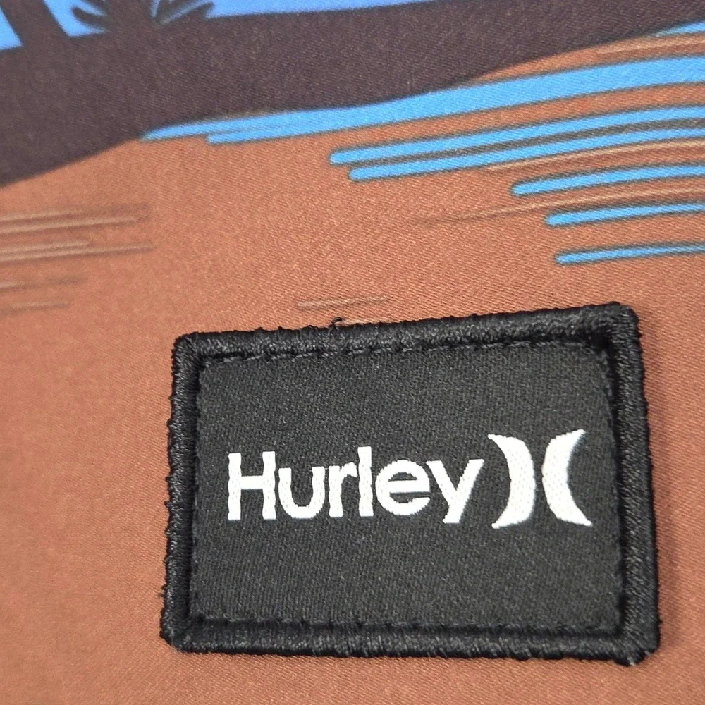 Hurley Phantom Board‎ Shorts Mens 30 Brown Tropical Palm Swim Trunks Stretch New